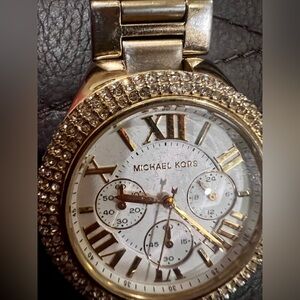 Michael Kors Gold and Silver Crystal-Accent Chronograph Watch